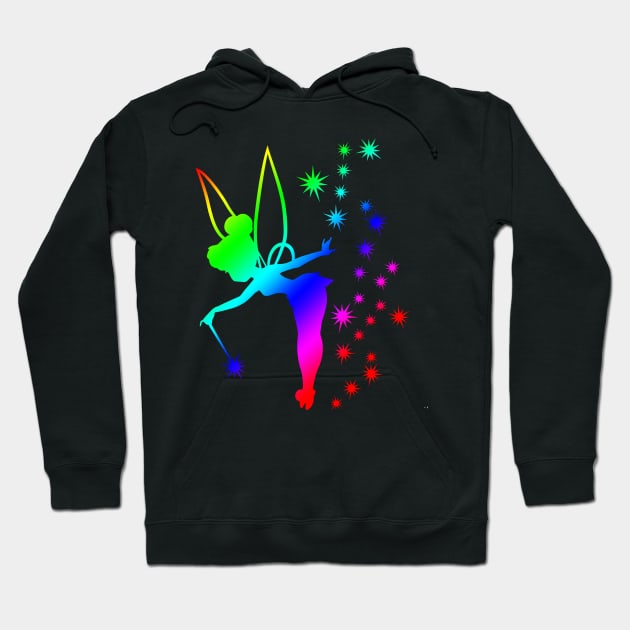 Rainbow Tinkerbell Ombre Sillhouette Hoodie by ijsw